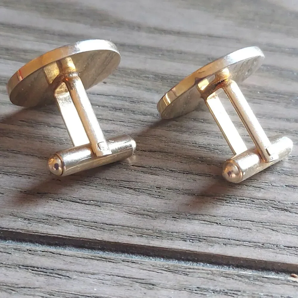 Vintage Cuff links Gold and silver colors 3/4